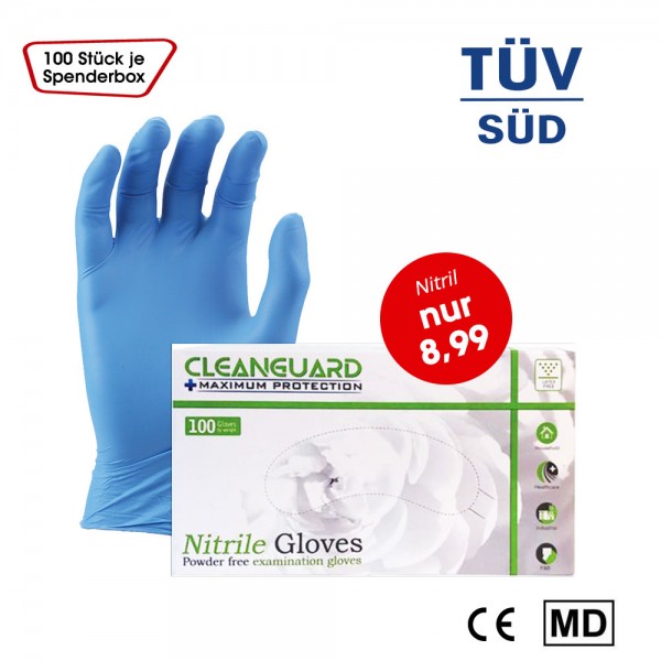 Nitril Handschuhe Größe L 100 Stück EN 455 / EN 374